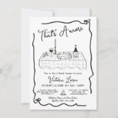 ハンドドローイタリアンドピザワインディナーパーティー 招待状 (正面)