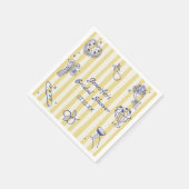 ハンドドローイタリアンドレモンブライダルシャワーナプキン スタンダードカクテルナプキン (角)