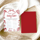 ハンドドローイタリアンド赤ちゃんシャワー名そのベビーチューニング 招待状