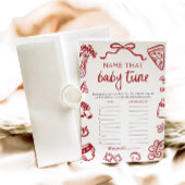 ハンドドローイタリアンド赤ちゃんシャワー名そのベビーチューニング 招待状