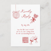 ハンドドローイラストドードルマロ結婚ーン エンクロージャーカード (正面)