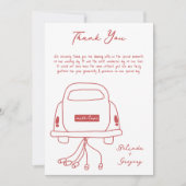 ハンドドローイラストドードルマロ結婚ーン サンキューカード (正面)