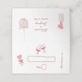 ハンドドローイラストドードルマロ結婚ーン プレイスカード (外部開封)