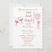 ハンドドローイラストドードルマロ結婚ーン 招待状 (正面)