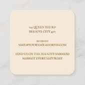 ハンドドローイラストレーションハニーファームビーキーパー スクエア名刺 (裏面)