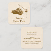 ハンドドローイラストレーションハニーファームビーキーパー スクエア名刺 (正面/裏面)