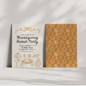 ハンドドローウィムシーバウ感謝祭ディナー招待状 シーズンカード