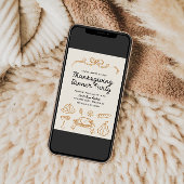 ハンドドローウィムシーバウ感謝祭ディナー招待状 シーズンカード