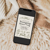 ハンドドローウィムシーバウ感謝祭ディナー招待状 シーズンカード