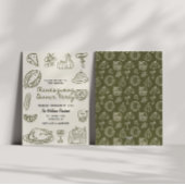 ハンドドローウィムジードゥードルサンクスギビング招待状 シーズンカード