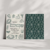 ハンドドローウィムジードゥードルサンクスギビング招待状 シーズンカード