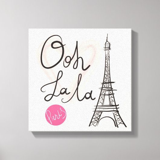 ハンドドローエッフェルタワー キャンバスプリント (正面)