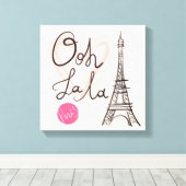 ハンドドローエッフェルタワー キャンバスプリント (インサイチュ (ウッドフロア))