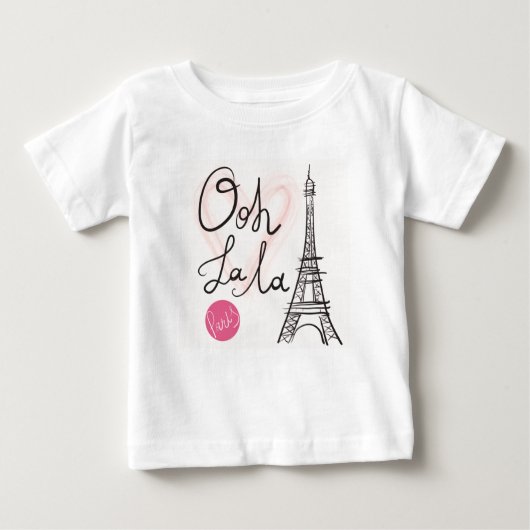 ハンドドローエッフェルタワー ベビーTシャツ (正面)
