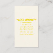 ハンドドローエレガントドイエローレモネードレトロ夏 名刺 (裏面)