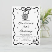 ハンドドローエレガントドディスコボール30歳の誕生日 招待状 (スタンド正面)