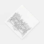 ハンドドローエレガントドビーナシャトーイラストレーション スタンダードランチョンナプキン (角)