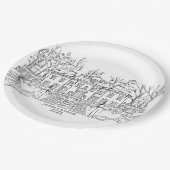 ハンドドローエレガントドビーナシャトーイラストレーション ペーパープレート (アングル)