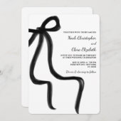 ハンドドローエレガントド黒弓 – ミニマモダンリスト 招待状 (正面/裏面)