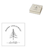 ハンドドローエレガントメリークリスマス ラバースタンプ (押印)