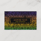 ハンドドローカッコいいドカラフルドードルヨガインストラクター 名刺 (正面)