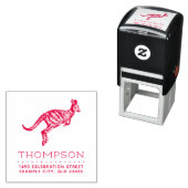 ハンドドローカンガルーファミリーネーム差出人住所 セルフインキングスタンプ (インサイチュ)