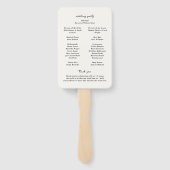 ハンドドローカーのドードルモダン結婚式 プログラム ハンドファン (裏面)