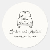 ハンドドローカーモダンドードル結婚ズ ラウンドシール (正面)