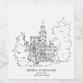 ハンドドロークラシックドビーナシャトーイラストレーション ワインラベル (シングルラベル)