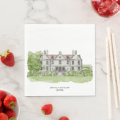 ハンドドロークラシックドビーナマナーイラストレーション スタンダードランチョンナプキン (インサイチュ)