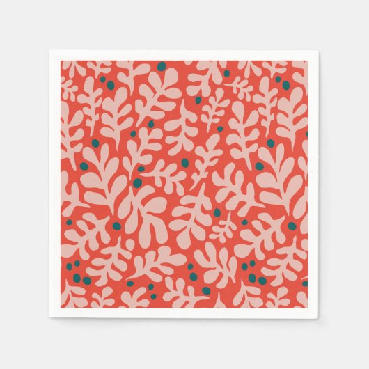 ハンドドロークリスマスイラストレーション スタンダードカクテルナプキン (正面)