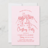 ハンドドロークリスマスパーティの招待状 招待状 (正面)