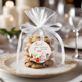 ハンドドロークリスマスブライダルシャワーありがとう ラウンドシール