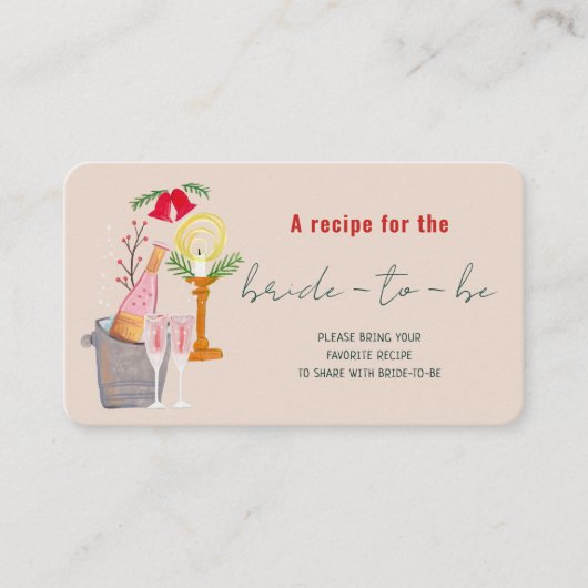 ハンドドロークリスマスブライダルシャワー共有Aレシピ エンクロージャーカード (正面)