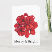 ハンドドロークリスマスボウホリデーカード シーズンカード (正面)