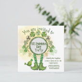 ハンドドロークールドセントパトリックデイパーティの招待状 招待状 (スタンド正面)
