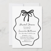 ハンドドローコケットボウブライダルシャワー 招待状 (正面)