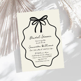 ハンドドローコケットボウブライダルシャワー 招待状