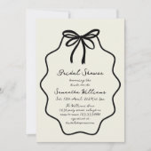 ハンドドローコケットボウブライダルシャワー 招待状 (正面)