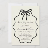 ハンドドローコケットボウブライダルシャワー 招待状 (正面)