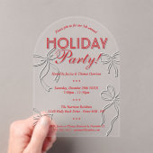 ハンドドローコケットボーズホリデークリスマスパーティー アクリル招待状 (インサイチュ (ポータブル))