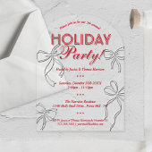 ハンドドローコケットボーズホリデークリスマスパーティー アクリル招待状