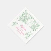 ハンドドローコケットワイザー及びホッター誕生日 スタンダードカクテルナプキン (角)