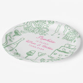 ハンドドローコケットワイザー及びホッター誕生日 ペーパープレート (アングル)