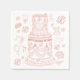 ハンドドローコソフトルネッサンスコケットパーティー スタンダードカクテルナプキン