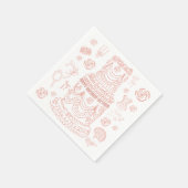 ハンドドローコソフトルネッサンスコケットパーティー スタンダードカクテルナプキン (角)