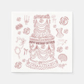 ハンドドローコソフトルネッサンスコケットパーティー スタンダードカクテルナプキン (正面)