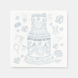 ハンドドローコソフトルネッサンスコケットパーティー スタンダードカクテルナプキン