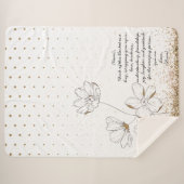 ハンドドローゴールデンカリフォルニアポピーカスタムズ文字 シェルパブランケット (正面(横))