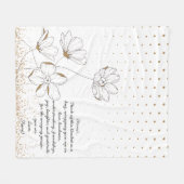 ハンドドローゴールデンカリフォルニアポピーカスタムズ文字 フリースブランケット (正面(横))